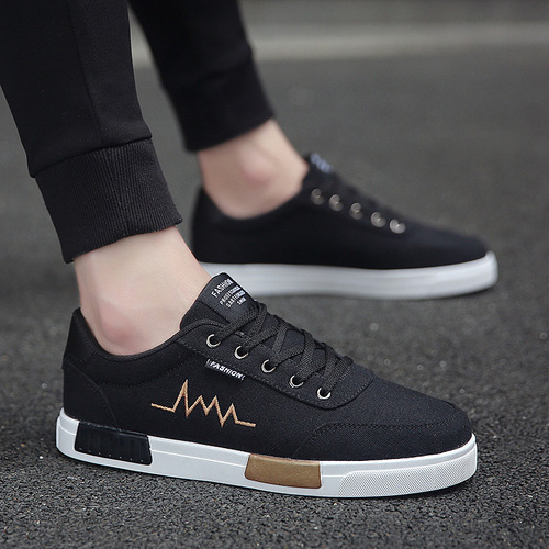 Spring new Korean version of trendy men's shoes, versatile sports and leisure canvas shoes, men's cloth shoes, student sneakers, trendy shoes
