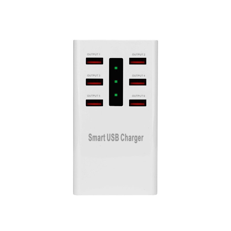 New 30W multi-USB 6-port charging plug-in plug-in mobile phone tablet smart multi-port USB charging head cross-border