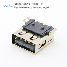 USB2.0连接器 贴片USB座 QC3.0充电USB插口 4P全贴耐高温USB母座