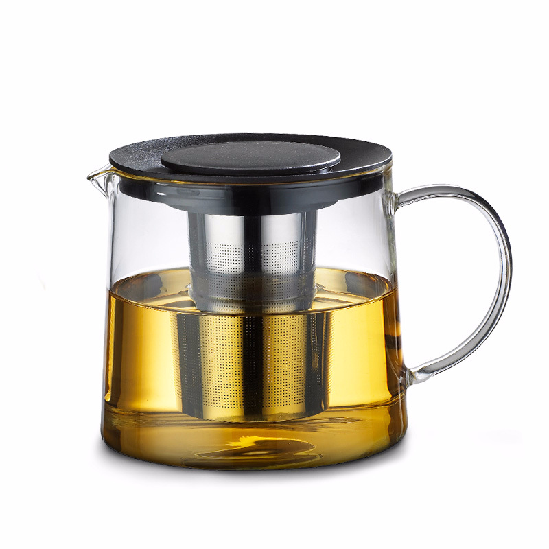 Jiameihua vidrio flor tetera borosilicato transparente fuego directo calefacción filtro liner juego de té fábrica al por mayor