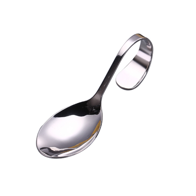 Cuchara ovalada con mango Curvo