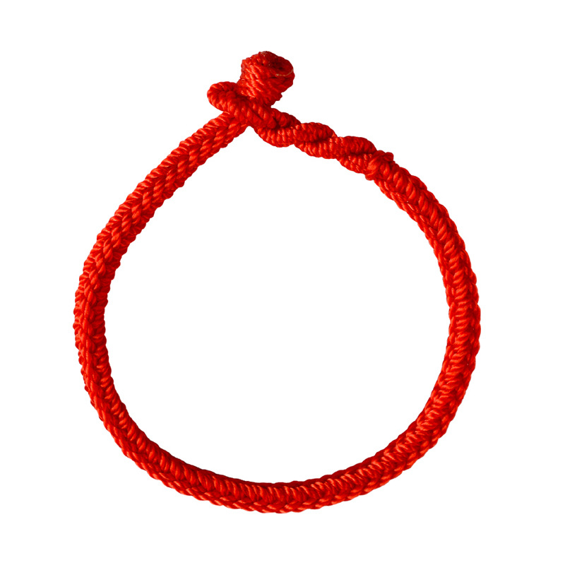 Nudo año de nacimiento de dragón rojo cuerda pulsera rata año amarillo oro suerte cuentas tejida a mano pulsera de cuerda colorida al por mayor