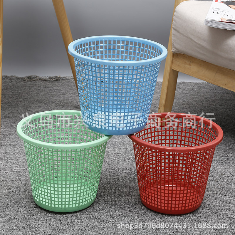 One-yuan Plastic Garbage Basket, Trash Can, Paper Basket, Yiwu City One-yuan Two-yuan Street Stall Department Store Wholesale