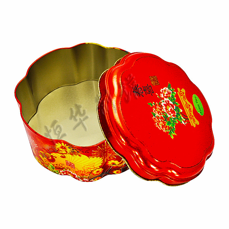 喜糖盒马口铁饼干罐礼品罐梅花形礼品包装盒收纳铁盒批发