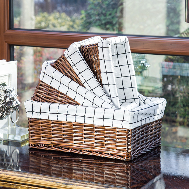 Cesta de almacenamiento de mimbre de ratán directa de fábrica tejida a mano ropa sucia para el hogar canasta de almacenamiento de escritorio de juguete