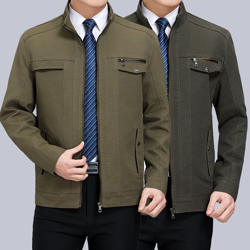 Мужская куртка, хлопковая модная куртка для папы, деловая повседневная мужская Свободная куртка для мужчин среднего и пожилого возраста