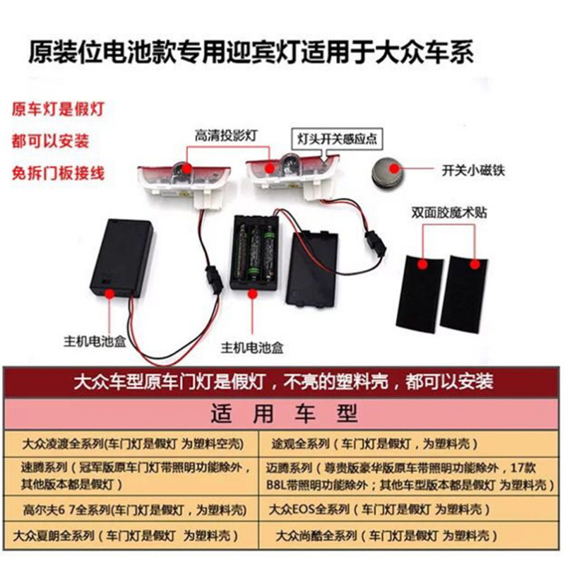Aplicable a Volkswagen batería bienvenida luz especial Cableado-libre Magotan Sagitar Golf Xia Lang lingdu Tiguan canción exploración