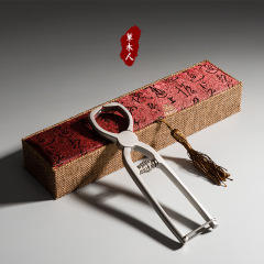 304不鏽鋼彈簧茶鉗 茶刀普洱鉗茶餅工具 黑茶針開茶器茶道配件