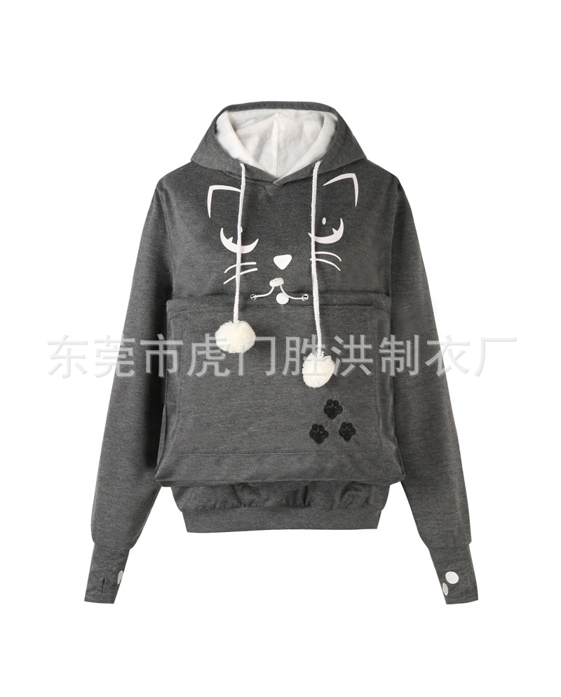 Carta transfronteriza impresa sudadera con capucha comercio exterior otoño e invierno popular mascota con capucha sudadera con capucha impresa
