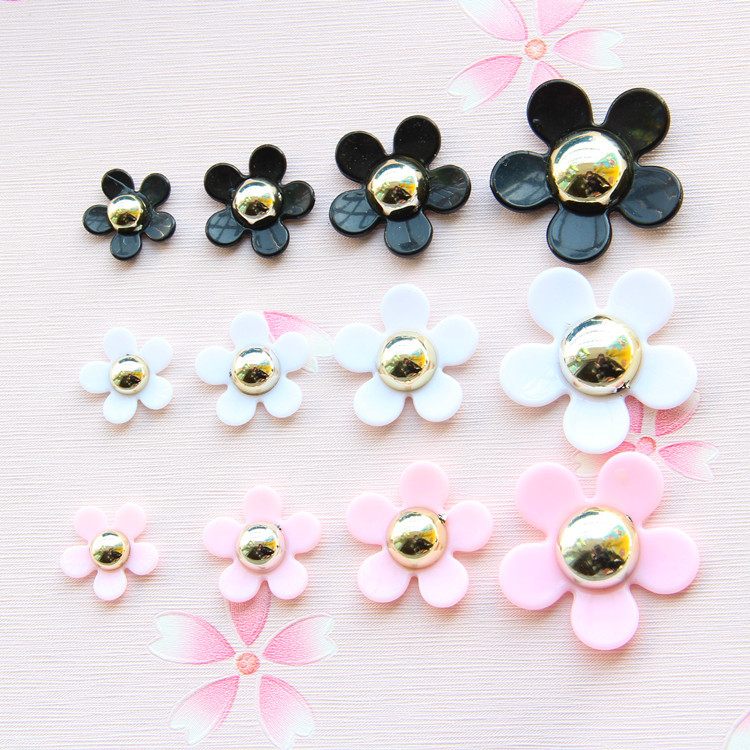 Flor de Margarita de acrílico Flor de cinco pétalos DIY accesorios de la cáscara del teléfono móvil oído Stud Crocs agujero zapatos accesorios de la joyería