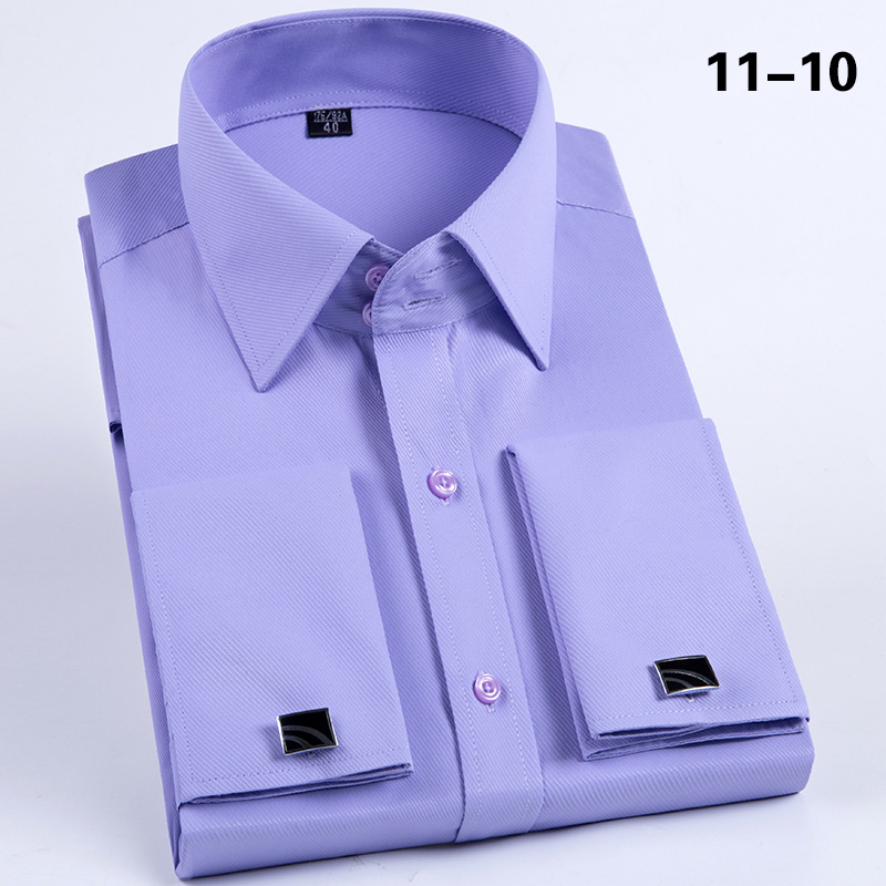 Primavera francés mancuernas camisa de manga larga slim fit negocios formal camisa slim fit mancuernas banquete boda ropa de hombre