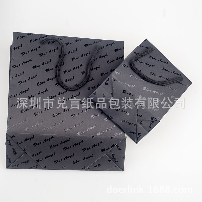 黑卡手提袋印制 黑色纸袋印刷 局部UV 效果印刷