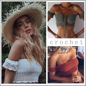 European and American fashion new cross strap hollow sexy wrap chest swimsuit hand hook knitted bikini bra