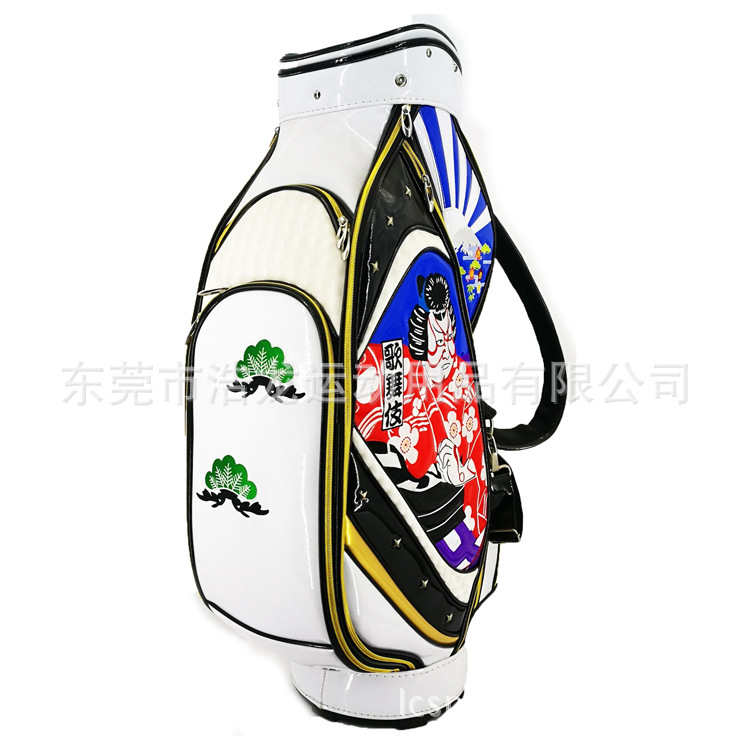 Venta caliente transfronteriza de moda dragón japonés bolsa de golf bolsa de aire material de goma ligera bolsa de golf fuente de fábrica al por mayor