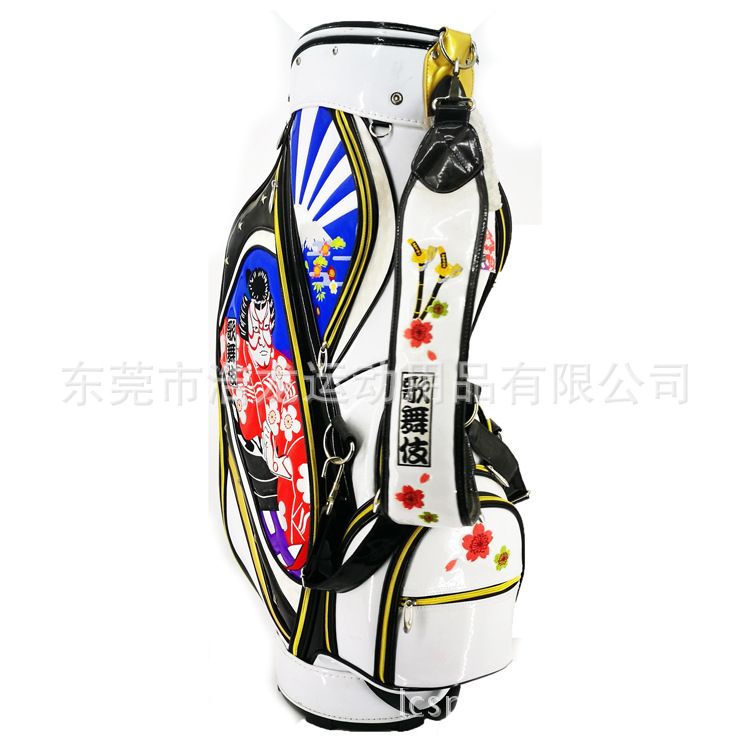 Venta caliente transfronteriza de moda dragón japonés bolsa de golf bolsa de aire material de goma ligera bolsa de golf fuente de fábrica al por mayor