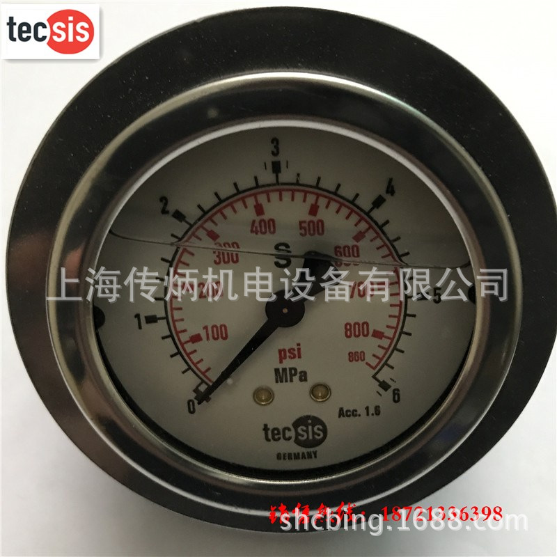 德国tecsis泰科斯不锈钢耐震压力表  63表径 P1453 0-6MPA