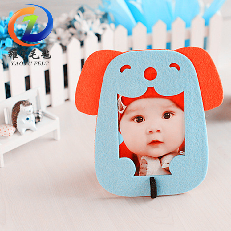 批发卡通轻巧毛毡相框 家庭情侣像框创意宝宝照片框可加工logo