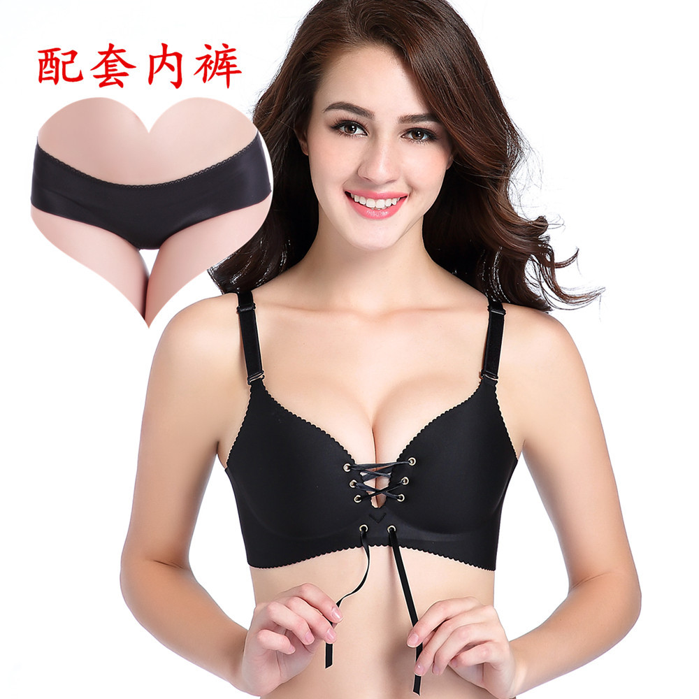 Copa panal sujetador transpirable brillante Correa pull B push up ajustable inalámbrico ropa interior de las mujeres sujetador traje