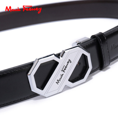 Fila Aristocratic family man Belt Pure cowhide Classic 8 Buckle genuine leather belt Middle-aged and young Men's fashion Waist belt