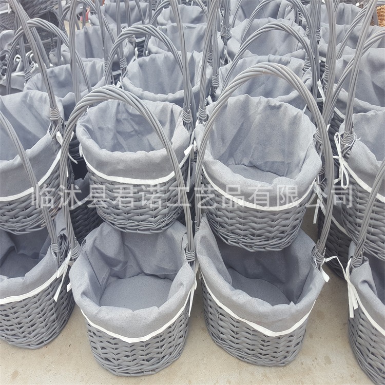 工厂批发  柳编礼品包装提篮  带把手提篮