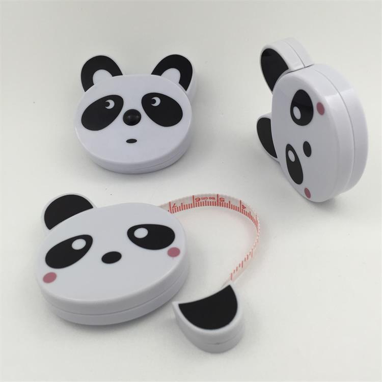 厂家直销熊猫小卷尺 塑胶卡通创意软尺 可印Logo 迷你便携礼品尺