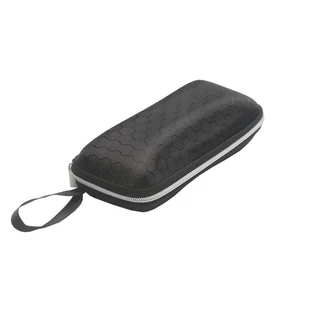 Zippered eyeglass case, hard shell, portable with wrist strap, wholesale