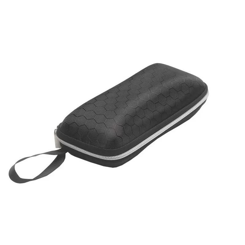 Zippered eyeglass case, hard shell, portable with wrist strap, wholesale
