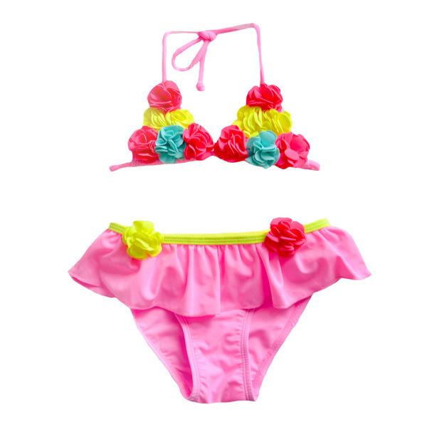 Children's cute split swimwear for students