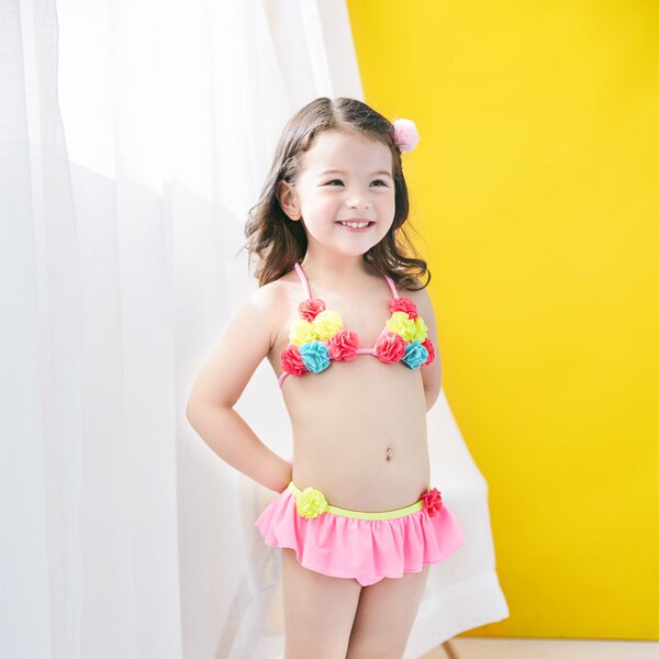 Children's cute split swimwear for students