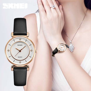 �r����/Skmei���s�r����Ůʿ�ֱ�С�����󼚎�Ů����ƤʯӢ��