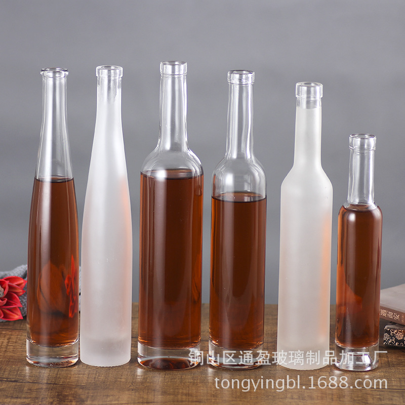 冰酒瓶375ml玻璃空酒瓶 晶白料酒瓶磨砂500ml果酒瓶 厂家生产批发
