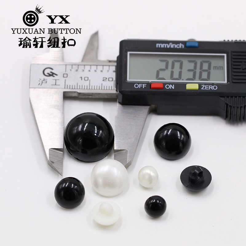 Black and White Plastic Button Accessories Mushroom Button Pearl Accessories High Foot Pearl Animal Eye Buckle Semicircle Button