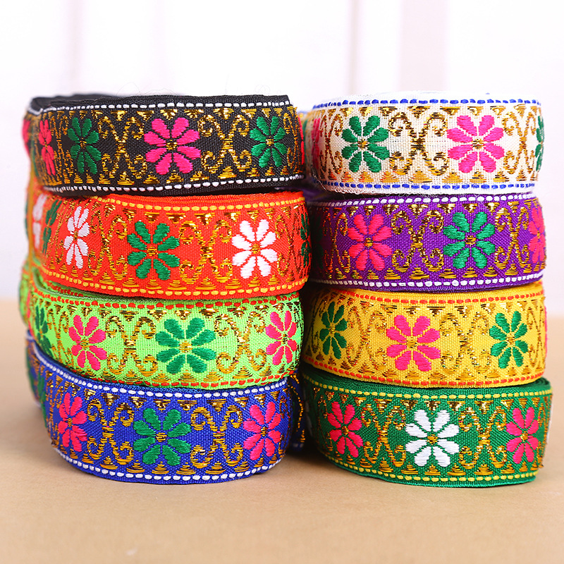 厂家直销经典民族风古装刺绣花边电脑提花织带服装辅料 窗帘小边