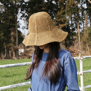 New Straw Hat Women's Summer Small Fresh Korean Style All-match Hat Fisherman's Hat Beach Hat Sunscreen Beach Beach Hat