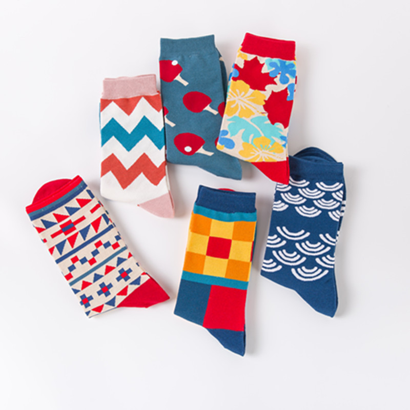 New Autumn Breathable Cotton Personalized Adult Casual Socks Cotton Socks Socks Jacquard High Tube Origin_maomaolike.com