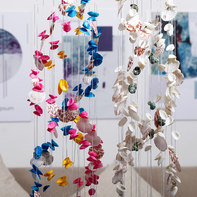 Mediterranean Style Double Dragon Shell Wind Chimes Decoration_voghion.com