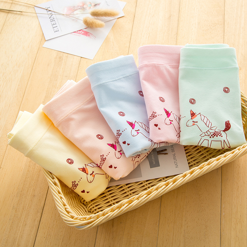 Girls Underwear Wholesale Cartoon Baby Girls Kids Candy Color Combed Cotton Boxers Children Underwear 2018 New