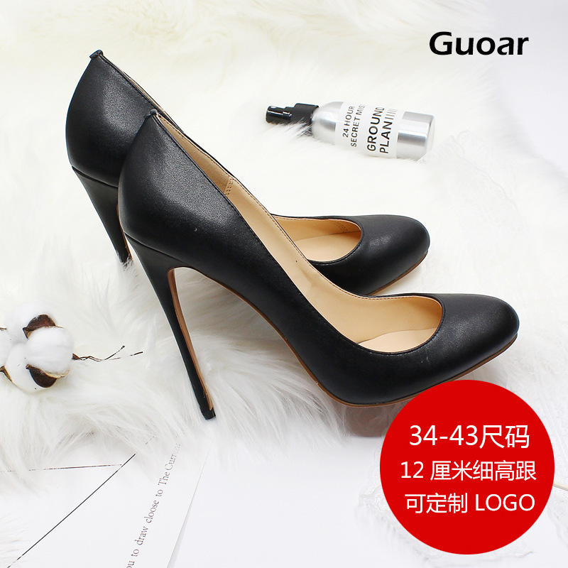 2022 Classic Round Head 12cm Thin Heeled Shallow Top Women Sexy Nightclub Shoes