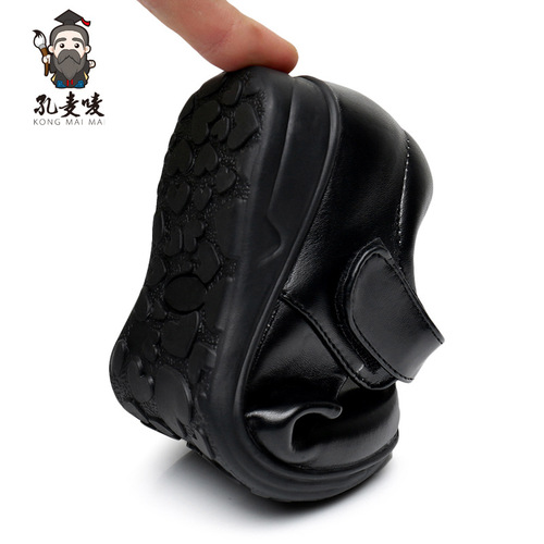 Children's pure black leather shoes for girls and boys, suitable for primary school students, performance school etiquette shoes, spring and autumn season princess shoes