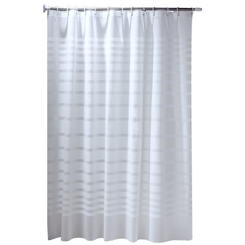 Factory direct supply bathroom shower curtain white stripe waterproof bathroom curtain door curtain partition curtain shower curtain