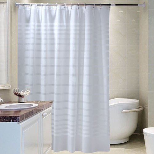 Factory direct supply bathroom shower curtain white stripe waterproof bathroom curtain door curtain partition curtain shower curtain