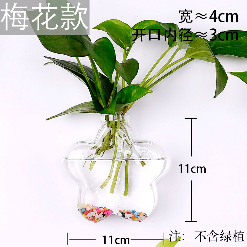 Jarrón colgante de vidrio transparente hogar creativo colgante de pared tanque de peces colgante arreglo floral rábano verde florero de plantas acuáticas