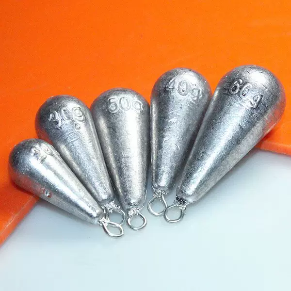 Water Drop Lead Sinker for Long-Distance Casting, Water Drop Ring Fishing Sinker, String Hook Lead Weight