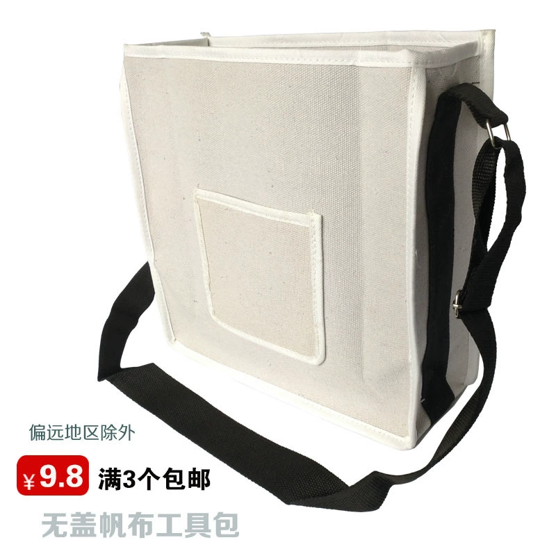 Сумка для инструментов из белого холста 4X4, для электриков и плотников, многофункциональная, без крышки, износостойкая, устойчивая к царапинам, для хранения инструментов.