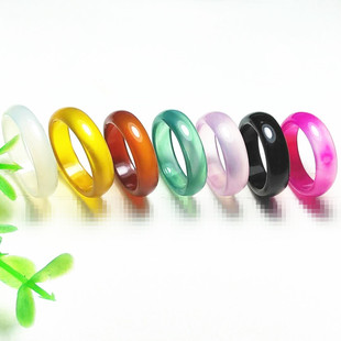 6mm Chalcedony Ring Ice Moisturizing Ring Accessories Agate Running Ring Accessories 17-18mm Men's and Women's Agate Ring Running Ring