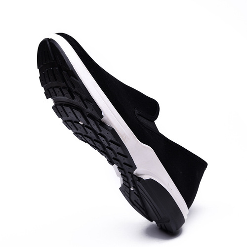 Old Beijing Cloth Shoes for Men, Calf Leather Sole, Folded Scarf Style, Casual Shoes for Middle-Aged and Elderly, Black, Work Shoes, Thick Sole, Large Size for Men