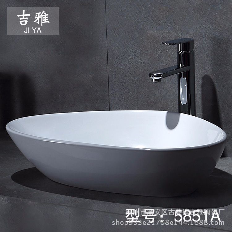 Lavabo artístico simple mesa de cerámica cuenca triángulo Mesa lavabo europeo fábrica al por mayor