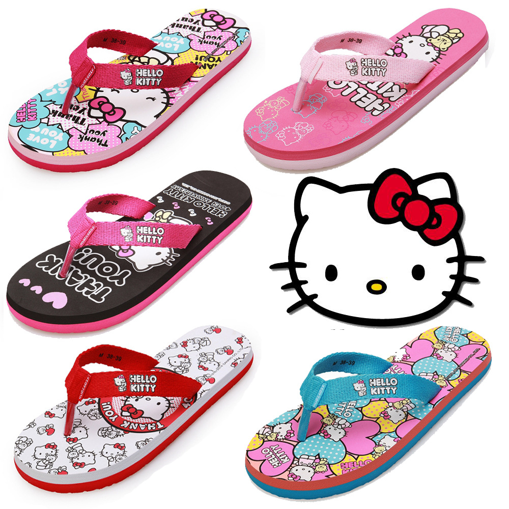 hellokitty粉色系拖鞋女夏时尚女士外穿时尚动漫人字拖鞋批发厂家