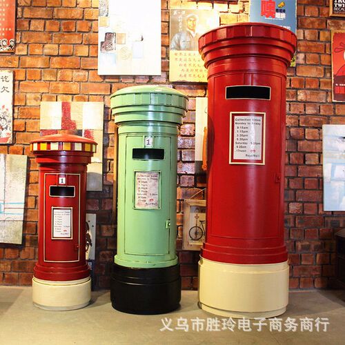Factory direct sales British postal box extra large model mailbox mailbox bar cafe retro decorative ornaments