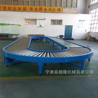 定制360度环形滚筒输送线180度滚轮转弯机L型转弯直行接驳辊筒线